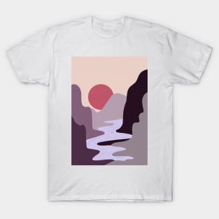 Modern Pink And Purple Mountains 2 T-Shirt